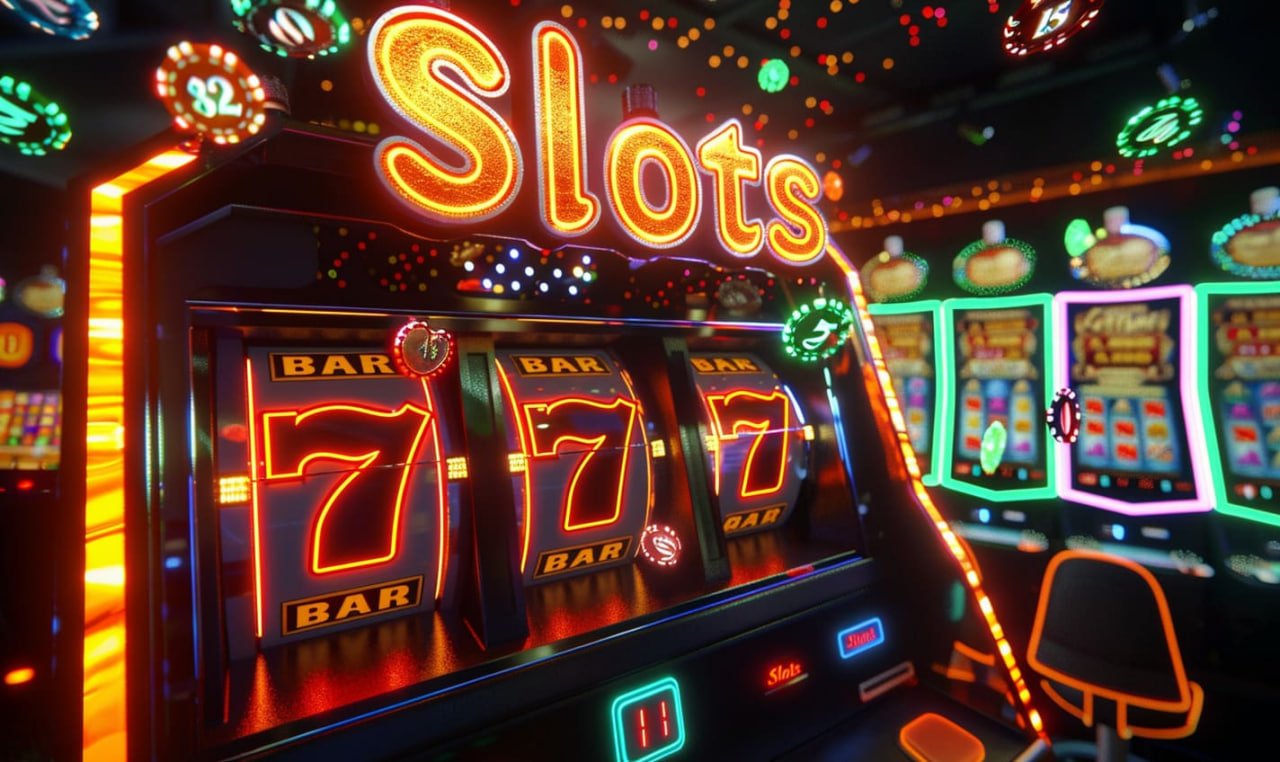 Casino-style slot game reels spinning on a mobile screen